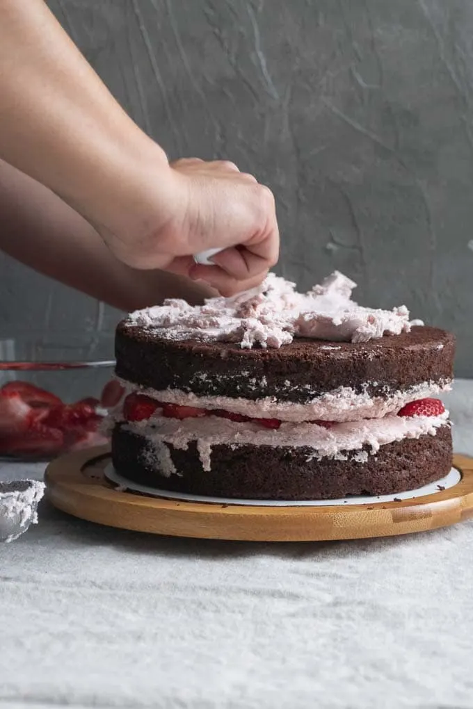 Vegan Aquafaba Strawberry Italian Meringue Buttercream  - 78