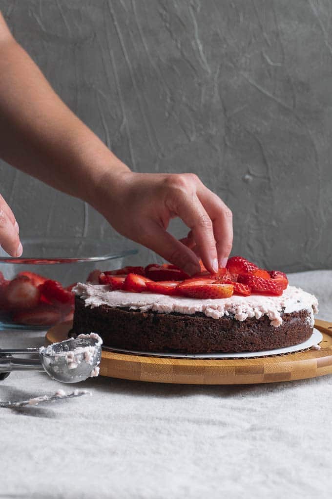 Vegan Aquafaba Strawberry Italian Meringue Buttercream  - 16