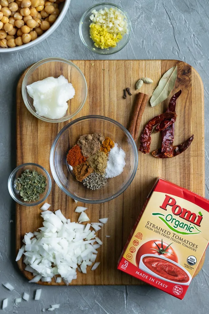 Restaurant Style Chana Masala Ingredients