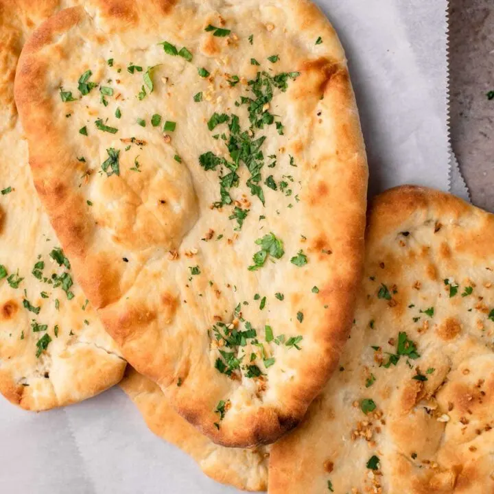 three vegan naan