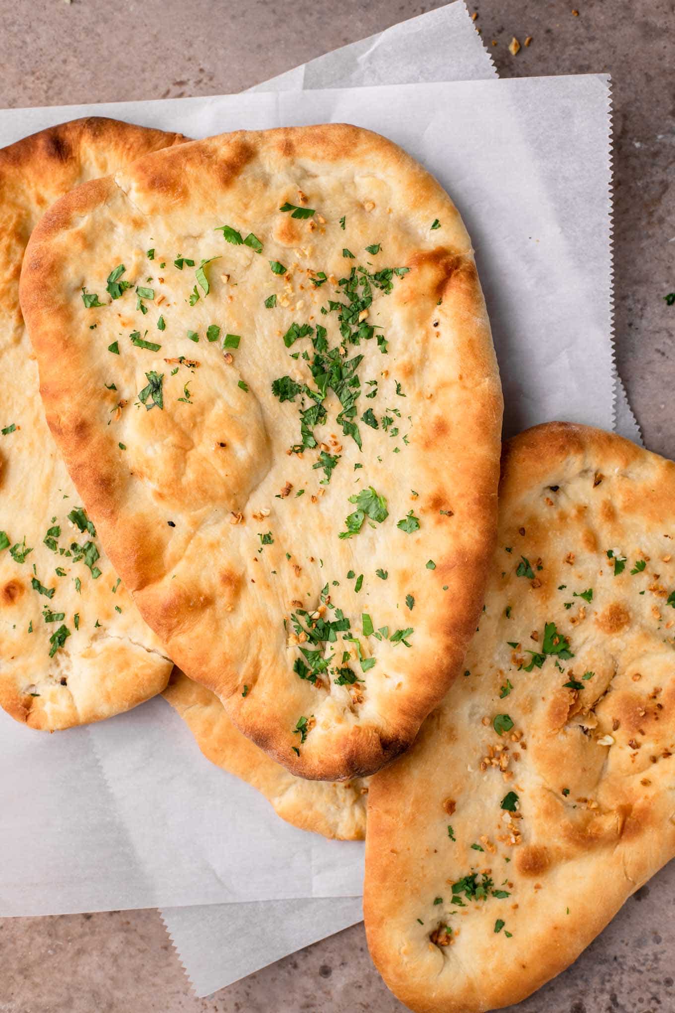 three vegan naan