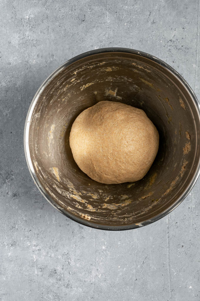 whole wheat bread dough after kneading before the first rise