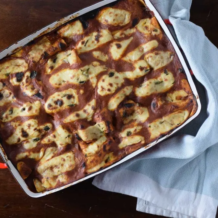 Chipotle Black Bean and Sweet Potato Enchiladas