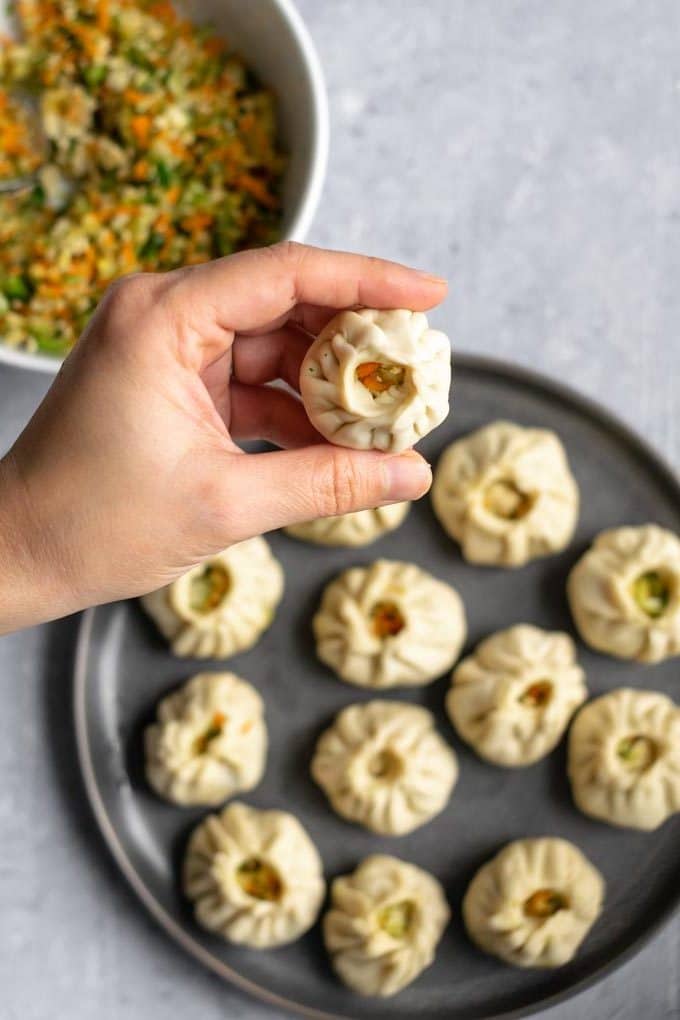 shaped vegetable momos