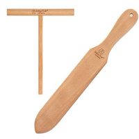 ORIGINAL Crepe Spreader and Spatula Kit - 2 Piece Set (6” Spreader and 14” Spatula) Convenient Size to Fit Large Crepe Pan Maker | All Natural Beechwood Construction