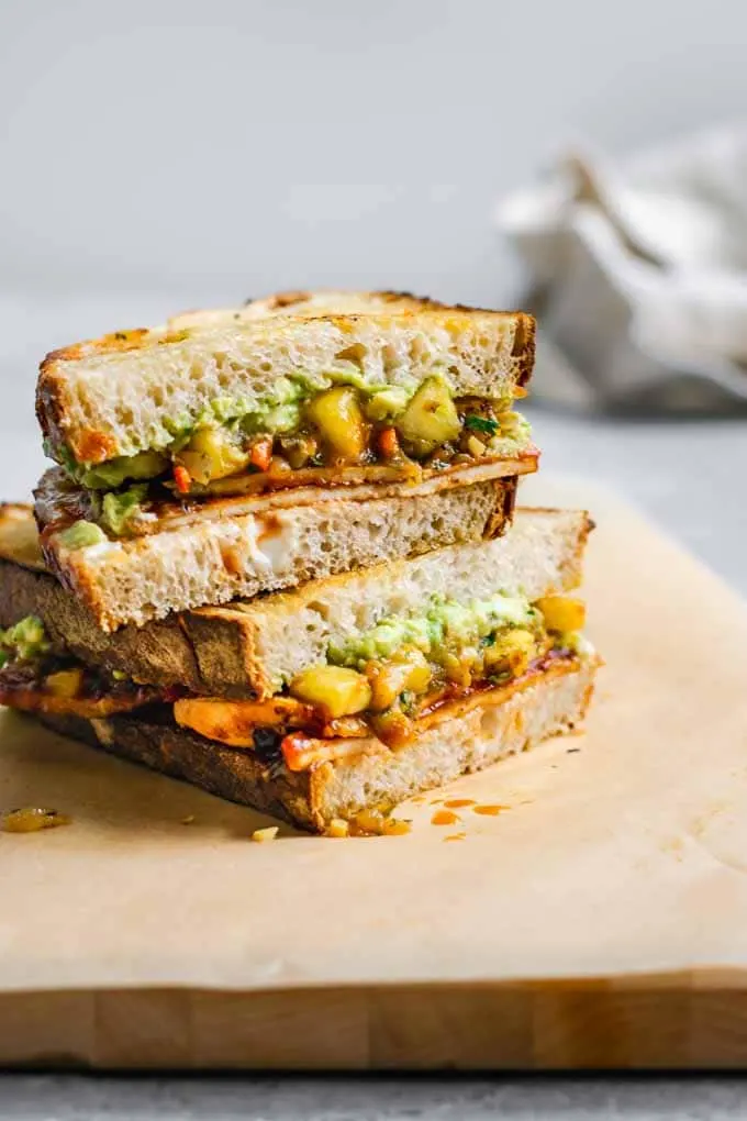 Barbecue Tofu Sandwiches with Pineapple Relish