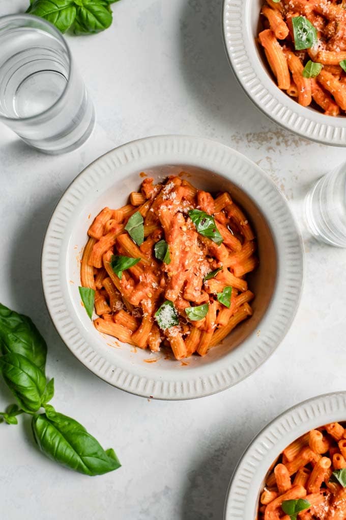 pasta with vegan vodka sauce