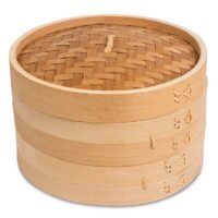 BirdRock Home 10 Inch Bamboo Steamer - Classic Traditional Design - Healthy Cooking - Great for dumplings, vegetables, chicken, fish - Steam Basket - Natural