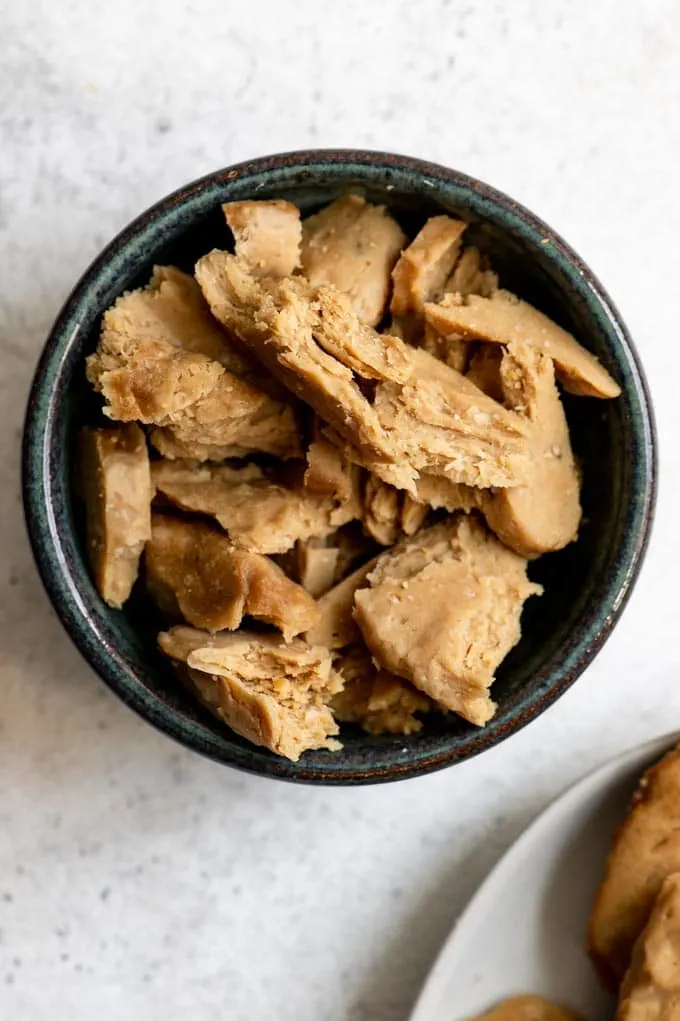 shredded vegan chicken seitan cutlets