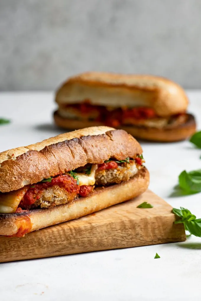 vegan chicken parmesan sandwiches