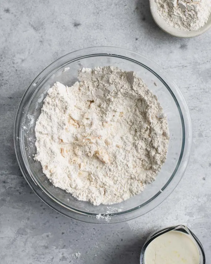 the biscuit mixture once the butter has been cut in