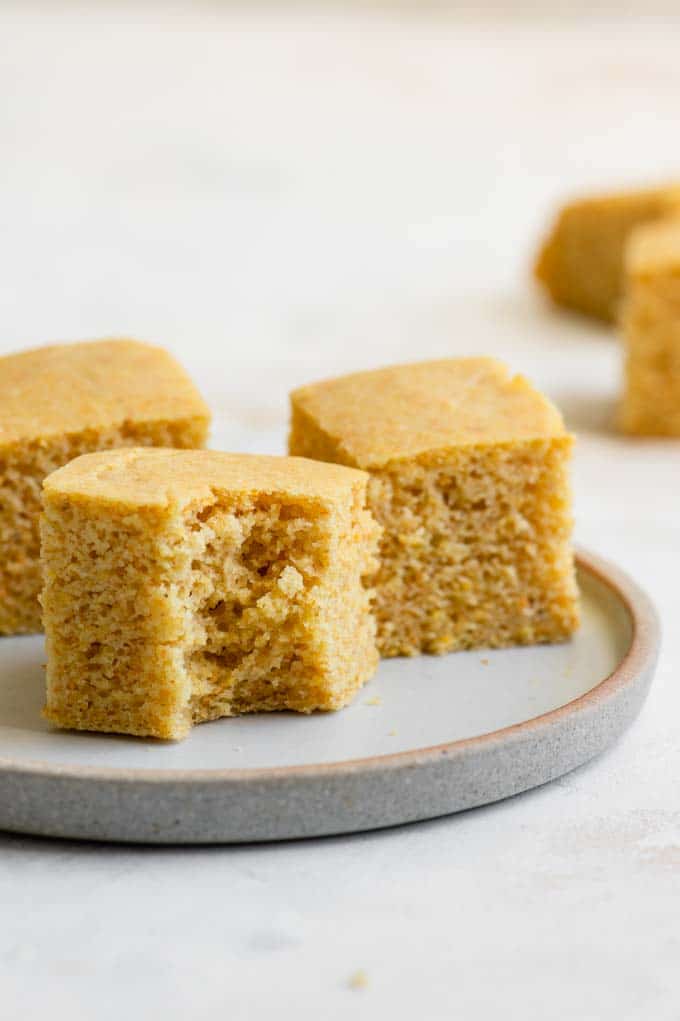 cornbread with a bite taken out of it