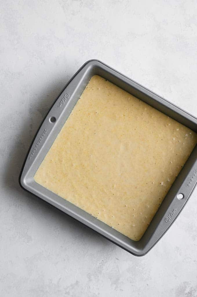 vegan cornbread batter ready to bake