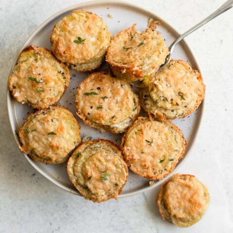 vegan garlic parmesan potato stacks