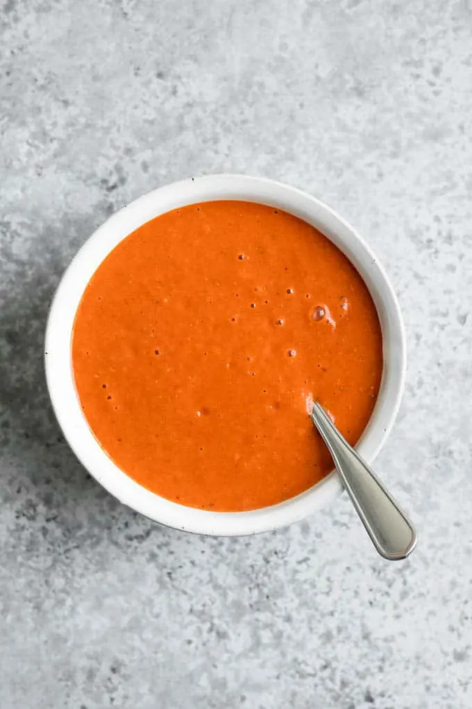 enchilada sauce in a bowl