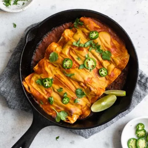 lentil enchiladas served