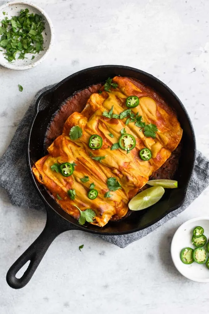 lentil enchiladas served