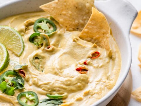 Quick Vegan Nacho Cheese Dip with Cashews - Eating by Elaine