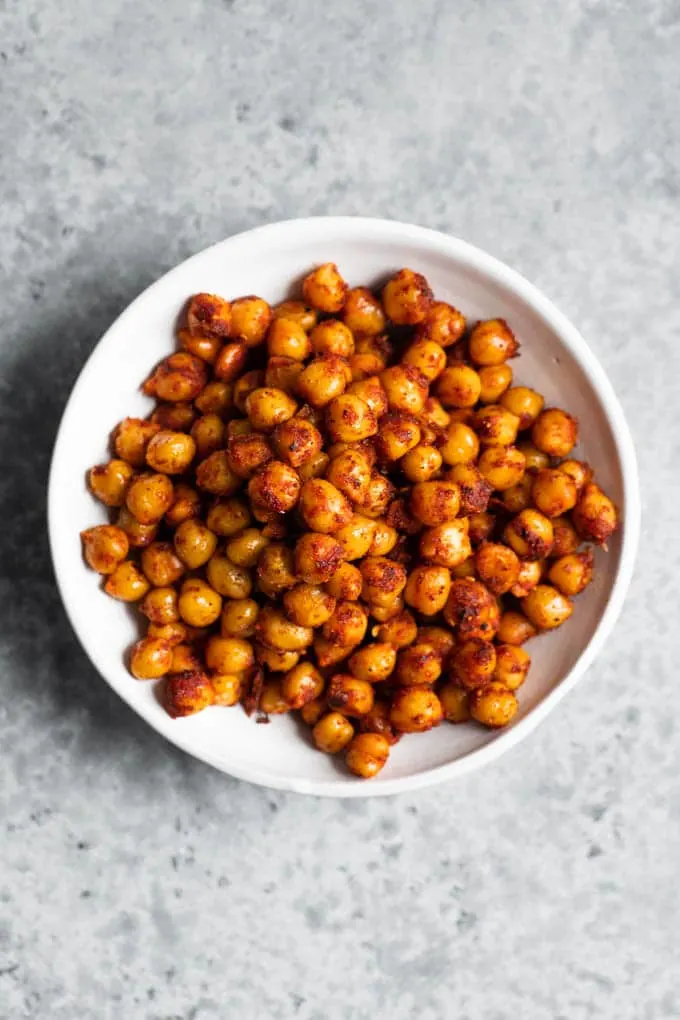 chorizo spiced chickpeas in a bowl