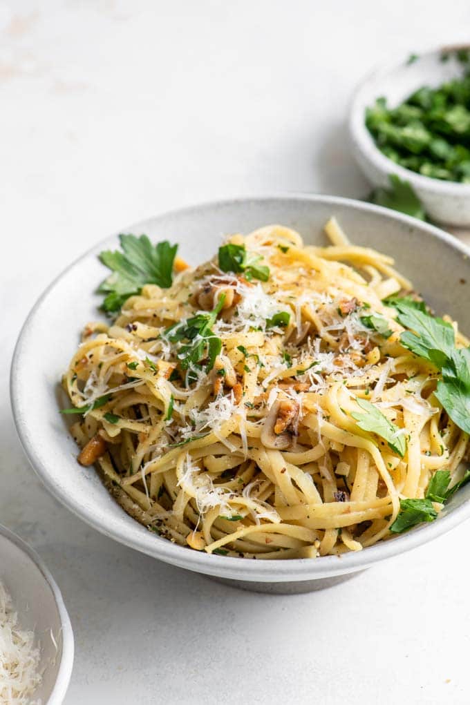 walnut parsley linguine