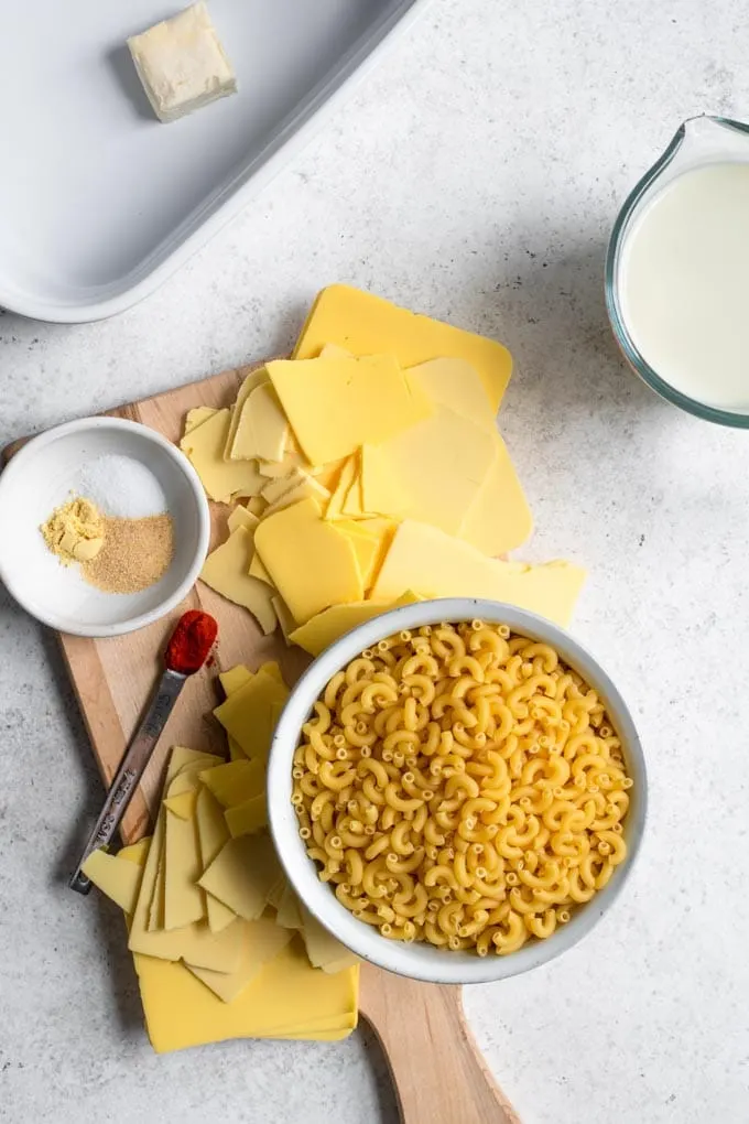 ingredients for no boil mac and cheese