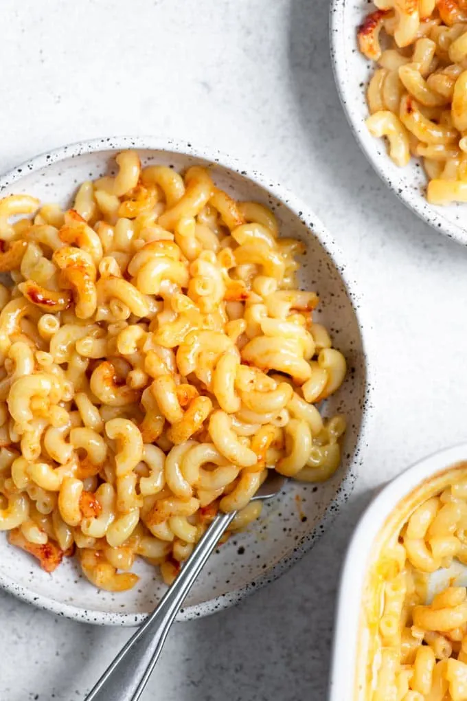 no boil vegan mac and cheese on a plate