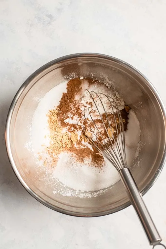 dry ingredients for carrot cake