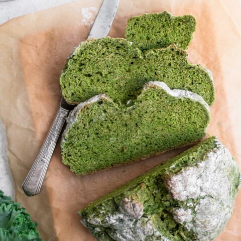 sliced kale soda bread