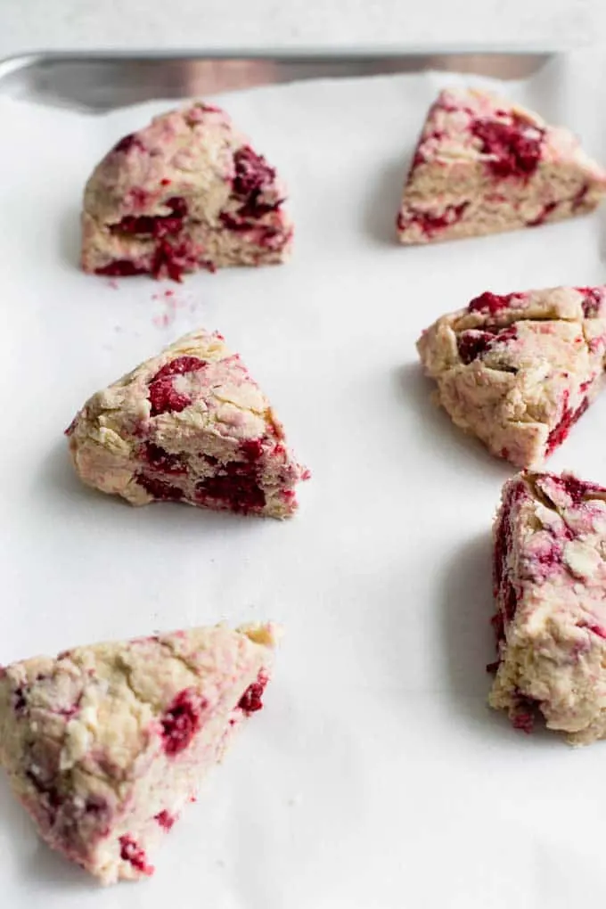 scones on baking tray before baking