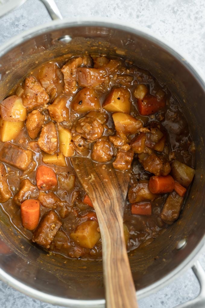 cooked stew in pot