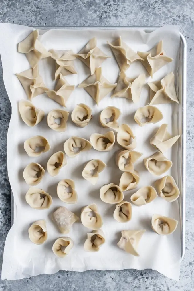 shaped dumplings before cooking