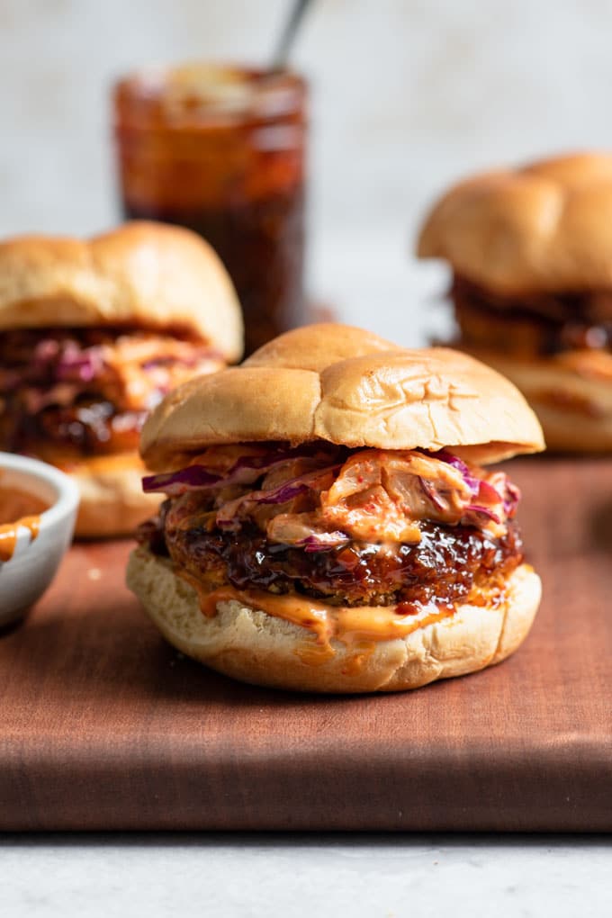 vegan Korean BBQ Burgers