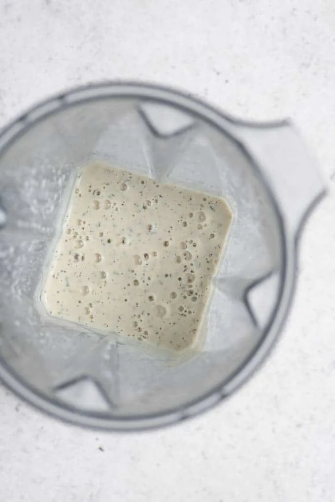 cashew ranch dressing blended in the blender