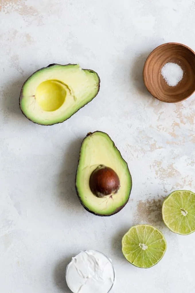 ingredients for vegan avocado crema