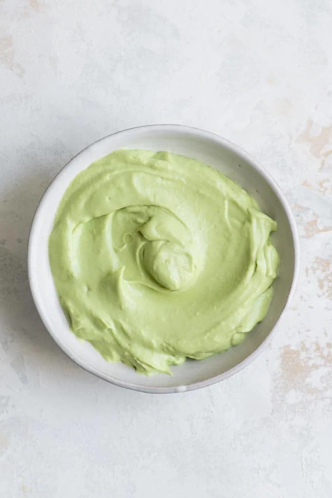 vegan avocado crema