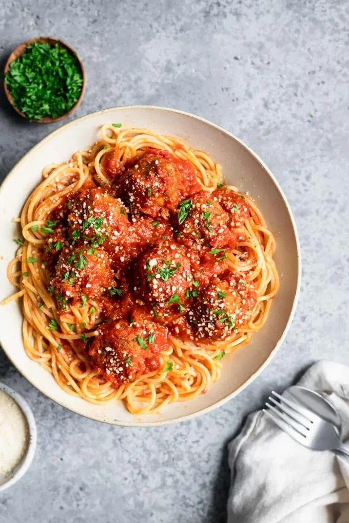 vegan spaghetti and meatballs