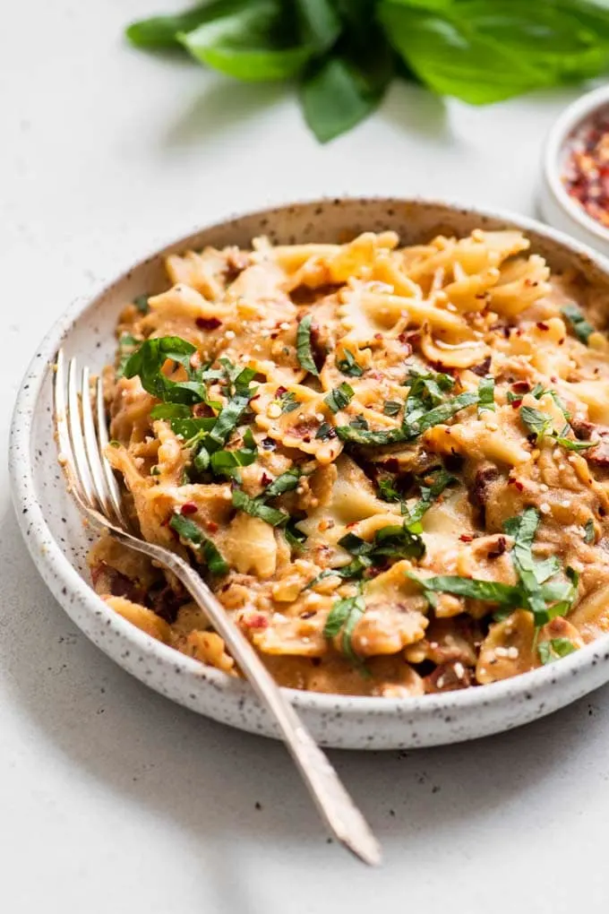 sun dried tomato cream bowtie pasta