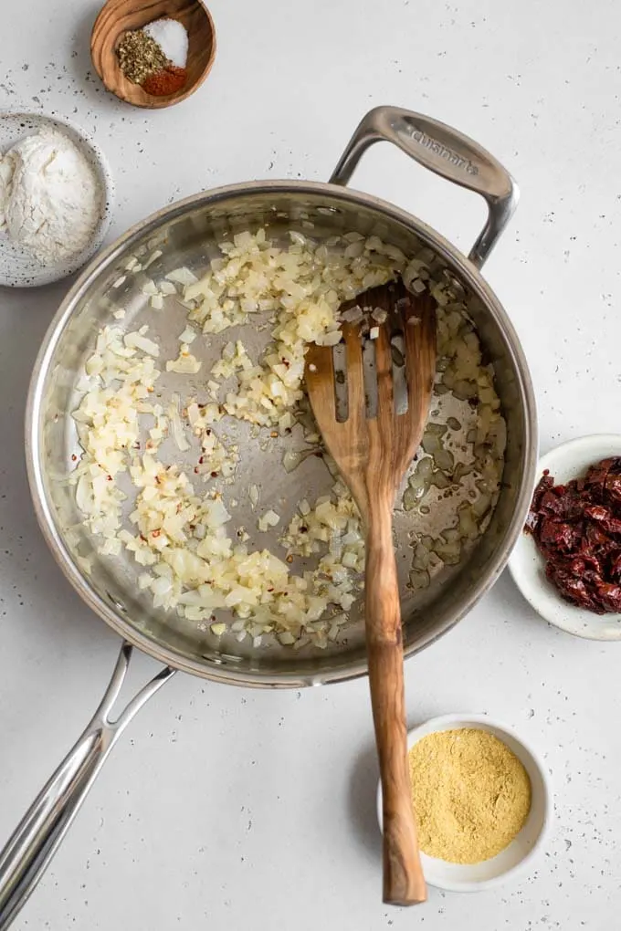 sautéed onions in pot