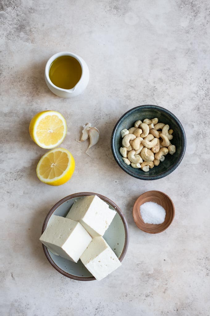 ingredients for vegan ricotta