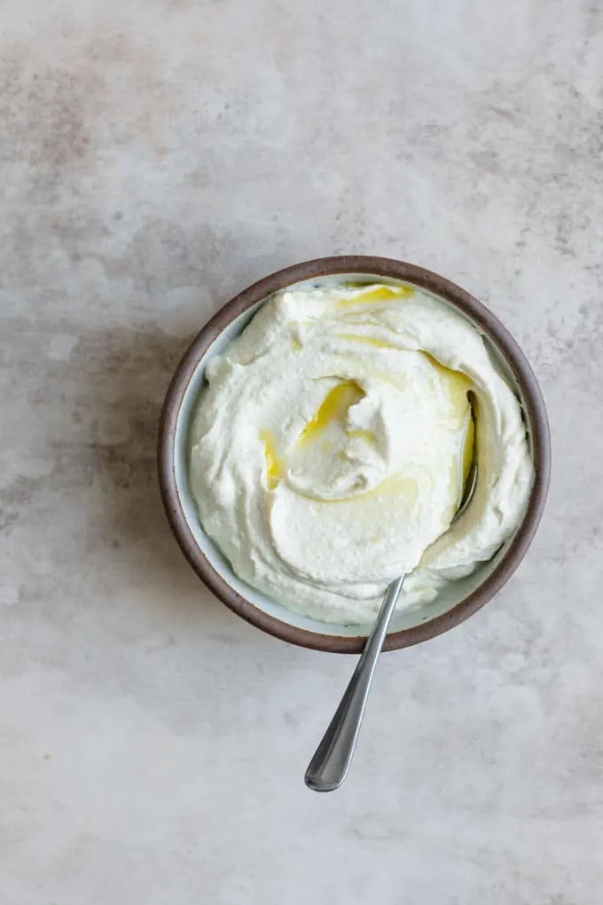 vegan ricotta served in a bowl