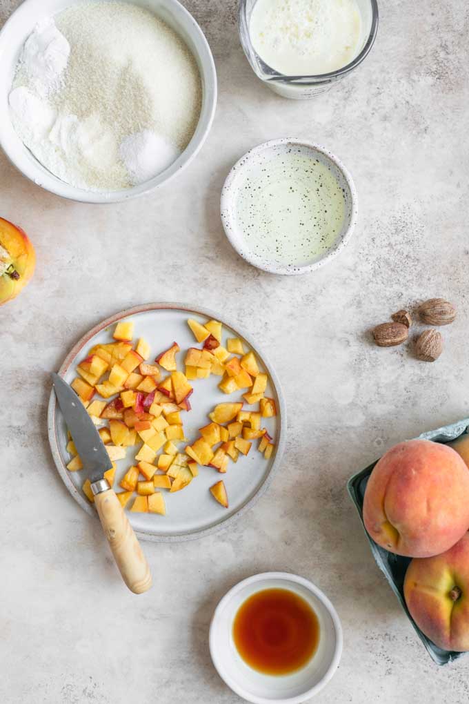 diced peaches for cupcakes