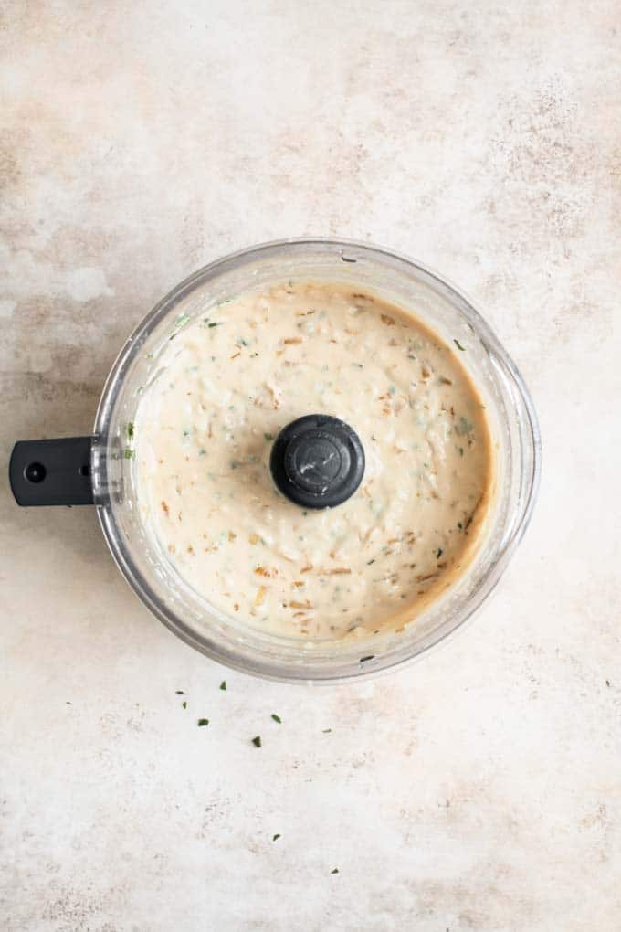 final dip after onions are pulsed in food processor