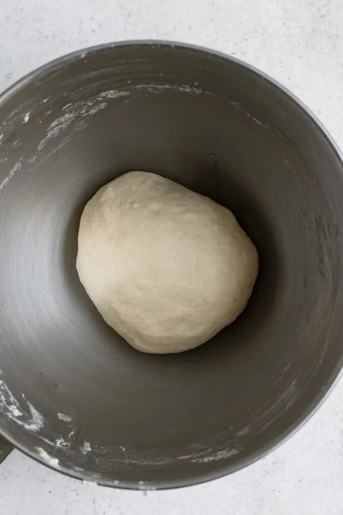 smooth ball of dough after kneading