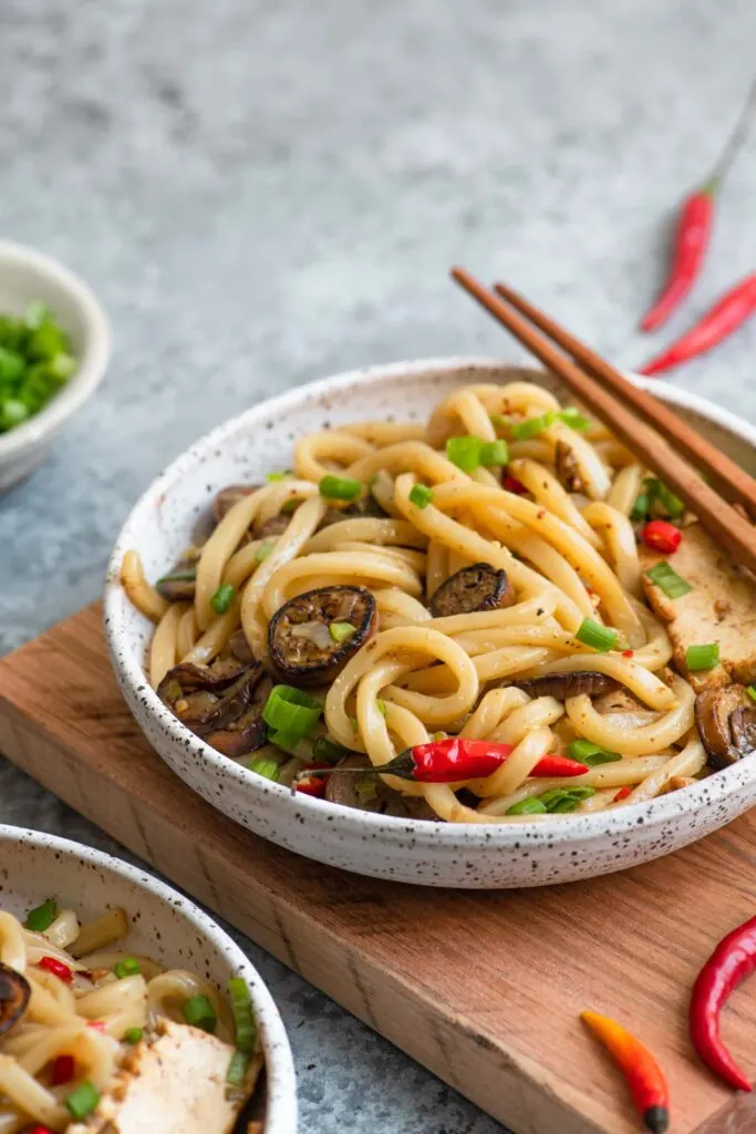 sichuan noodles served in a bowl