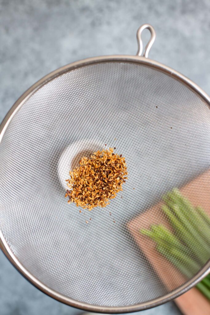 sifted sichuan peppercorn with the husks left behind