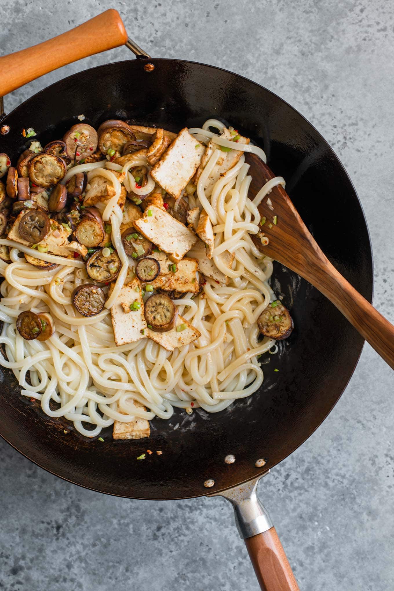 Spicy Sichuan Noodles with Eggplant • The Curious Chickpea
