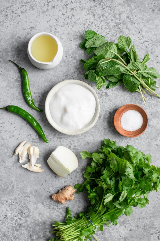 ingredients for cilantro chutney