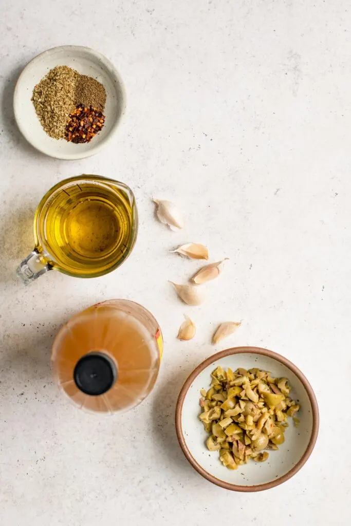 ingredients for giardiniera dressing