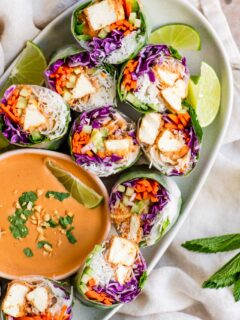 peanut tofu rice paper wraps