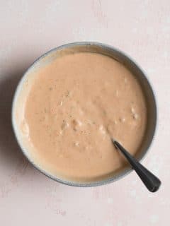 bowl of vegan thousand island dressing